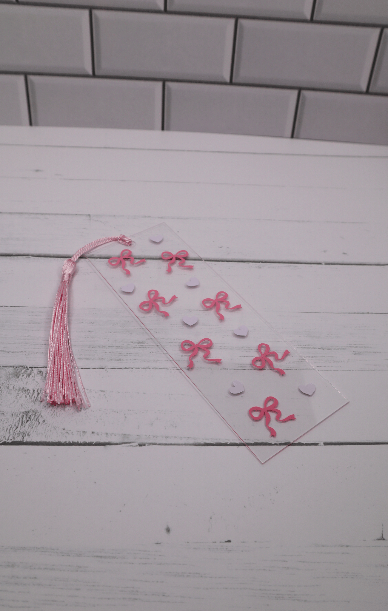 Bows & Hearts Acrylic Bookmark