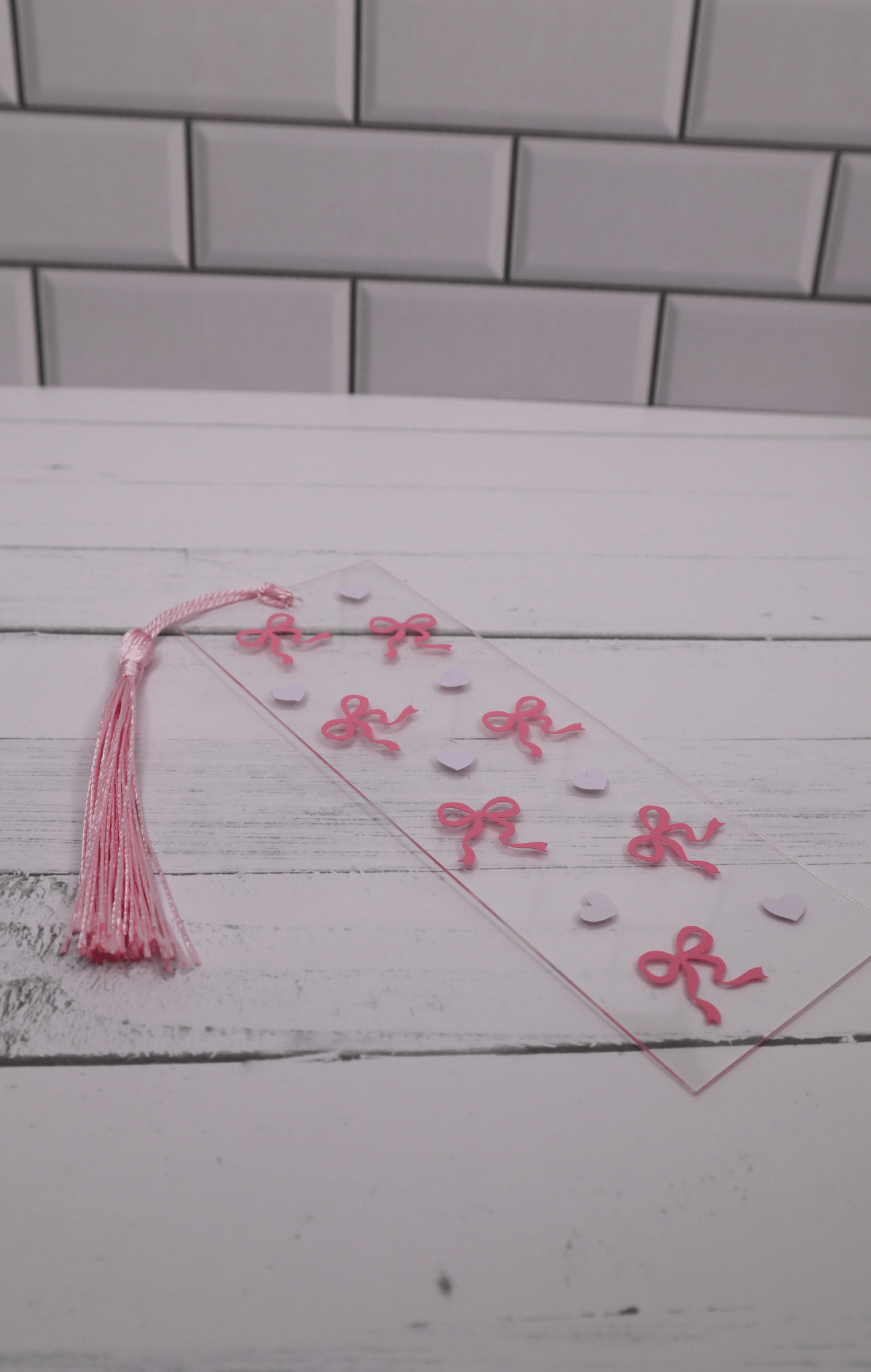 Bows & Hearts Acrylic Bookmark