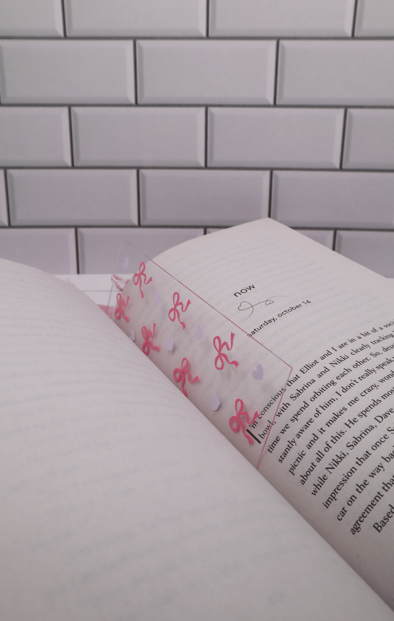 Bows & Hearts Acrylic Bookmark