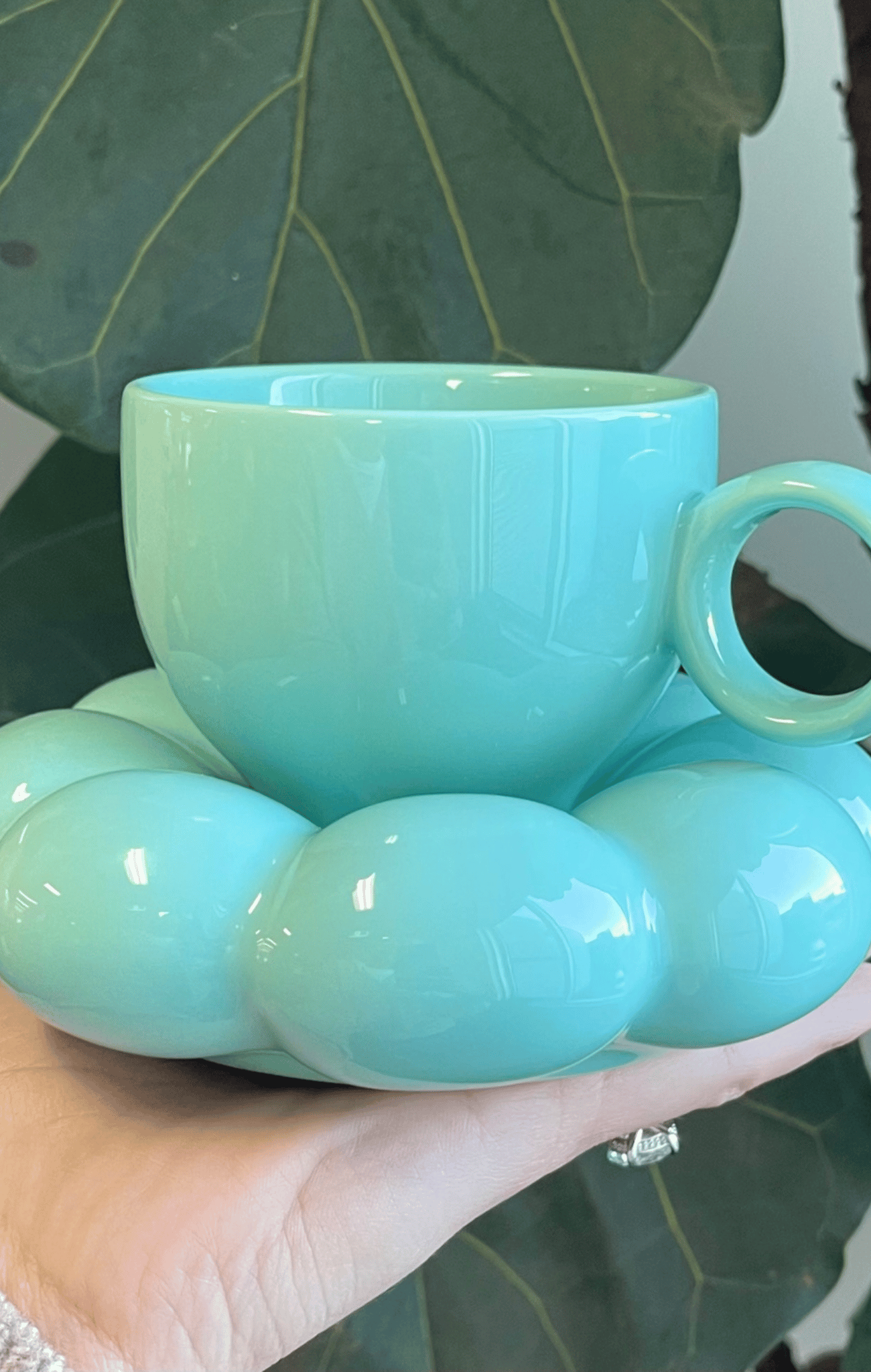 Lottie Mug & Saucer Set Teal