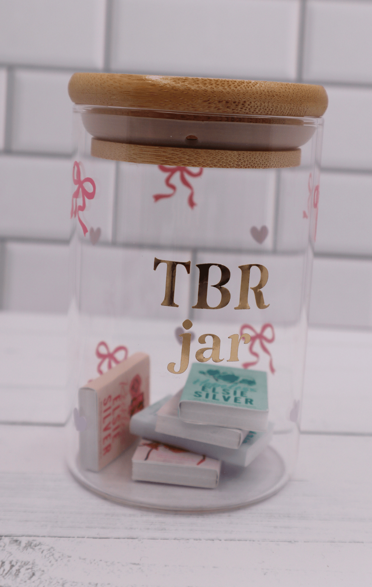 Mini Jar - Pink Bows