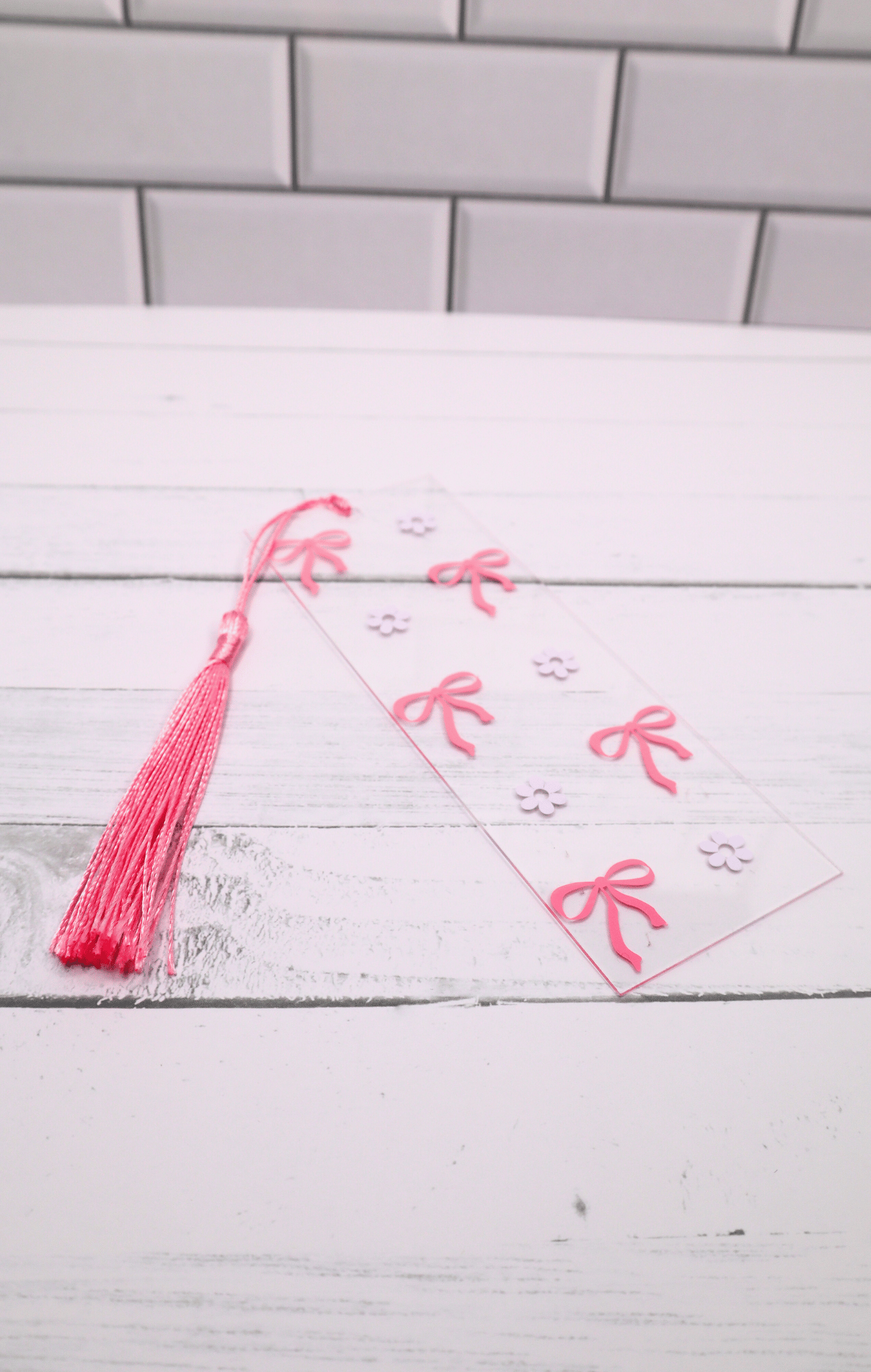 Bows & Flowers Acrylic Bookmark