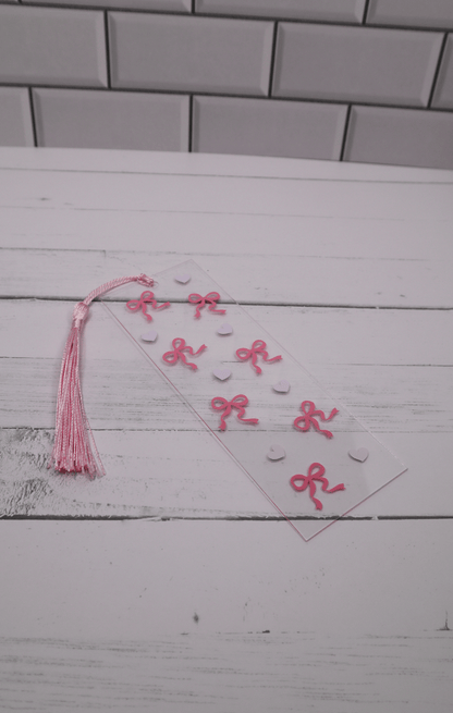Bows & Hearts Acrylic Bookmark
