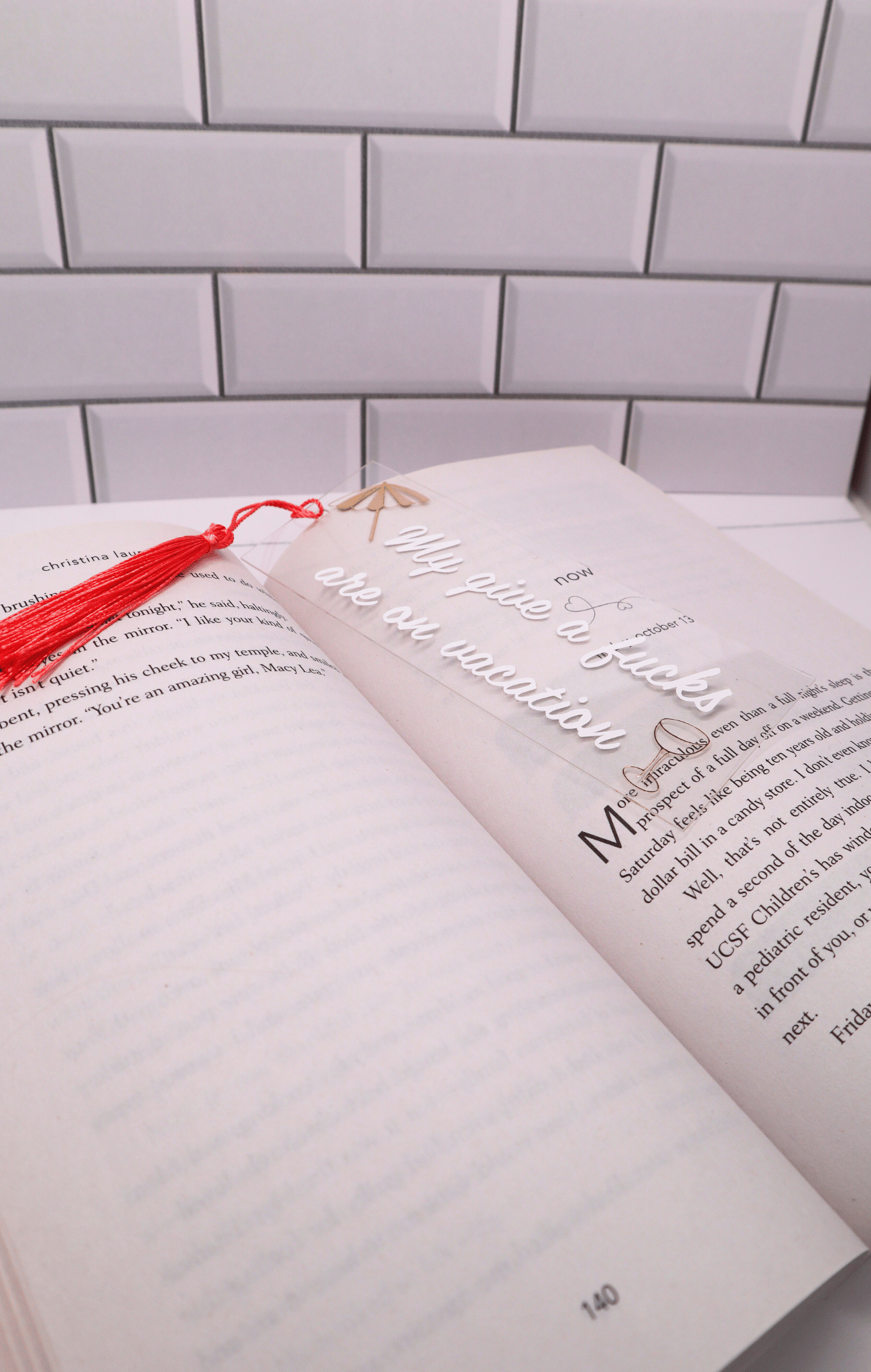 On Vacation Acrylic Bookmark