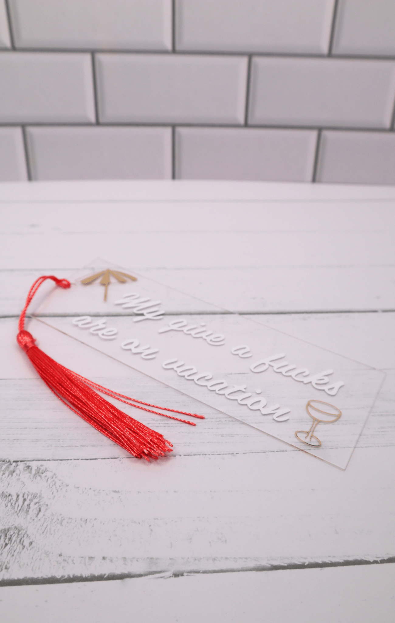 On Vacation Acrylic Bookmark