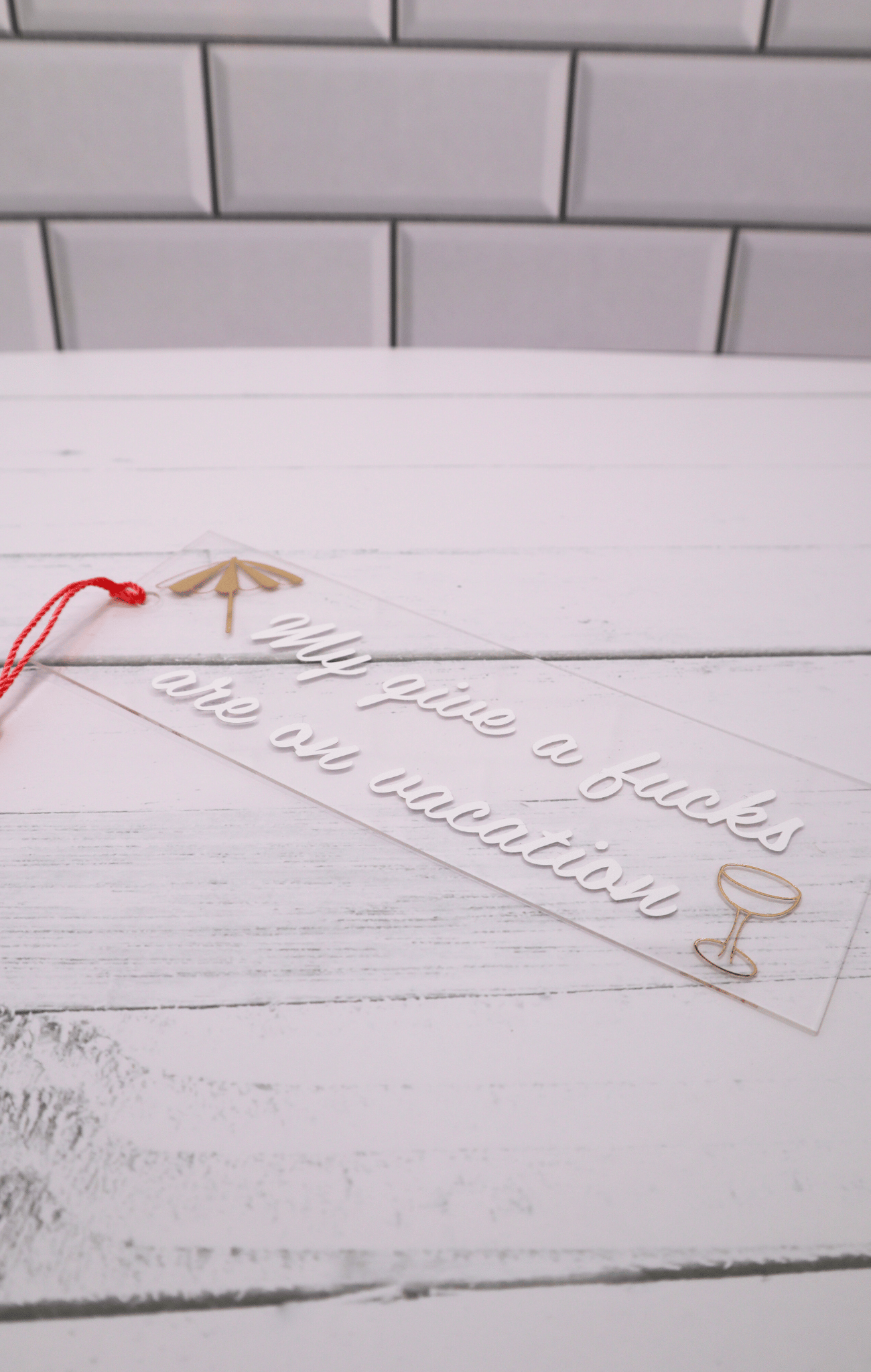 On Vacation Acrylic Bookmark