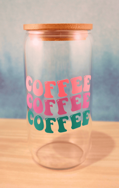 Glass Tumbler Coffee x 3
