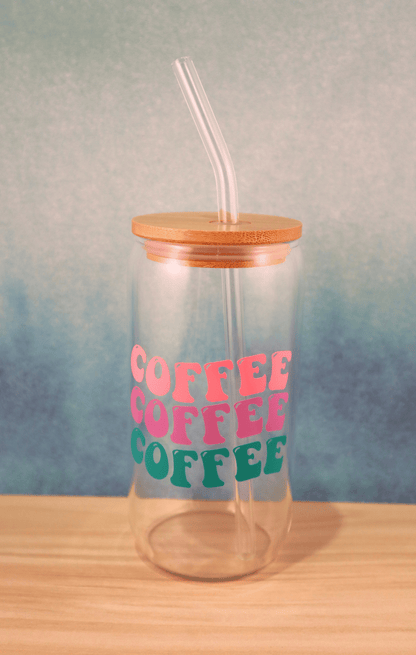 Glass Tumbler Coffee x 3