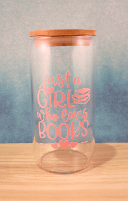 Glass Tumbler Book Girl