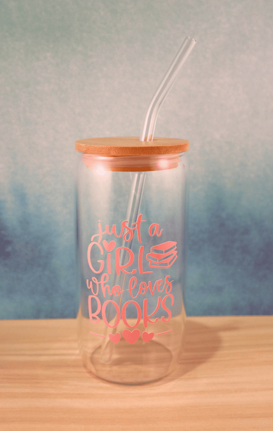 Glass Tumbler Book Girl