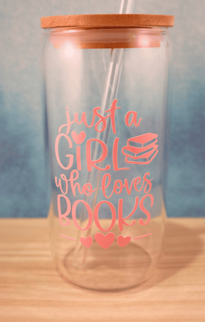 Glass Tumbler Book Girl