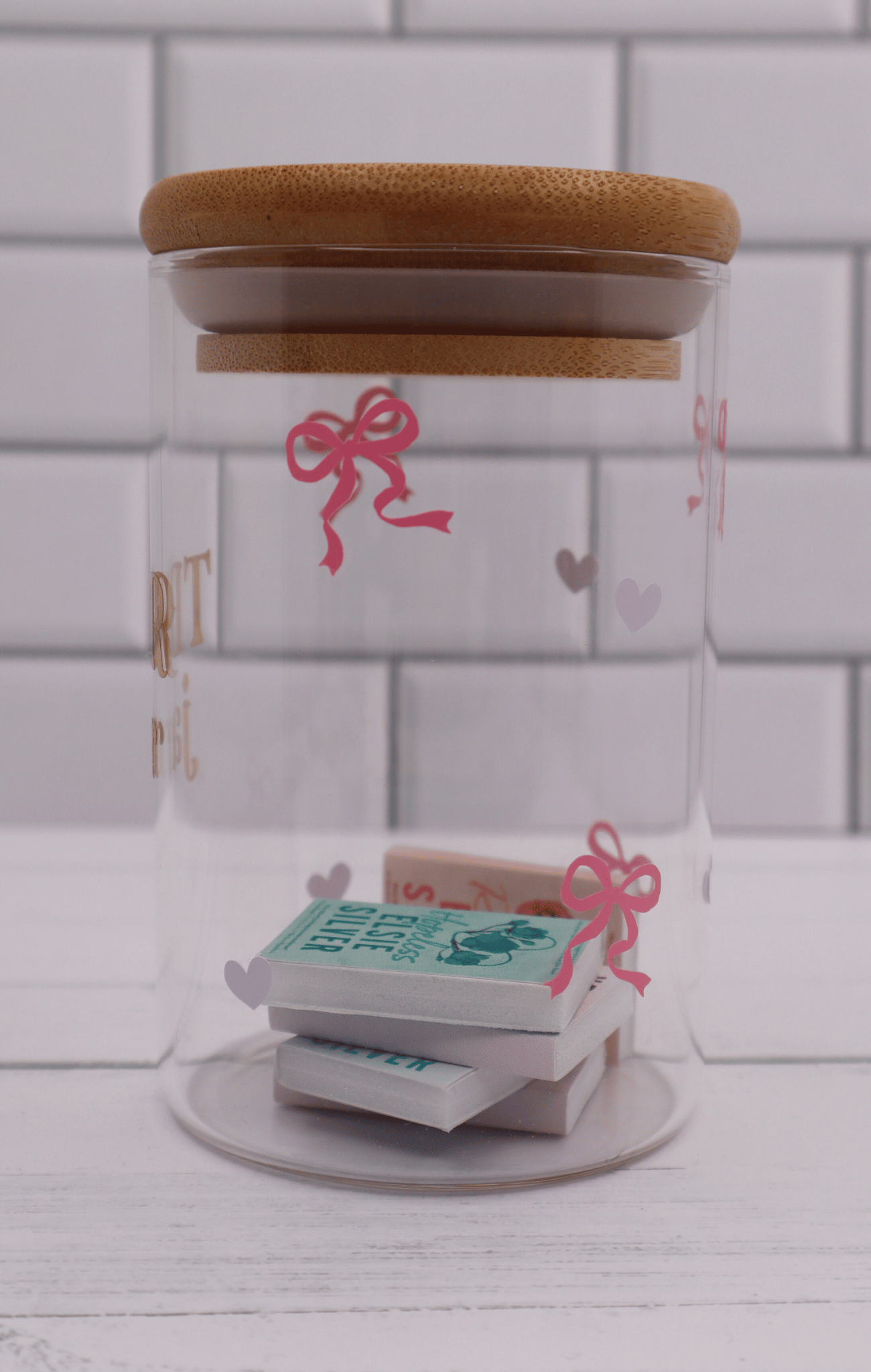 Mini Jar - Pink Bows