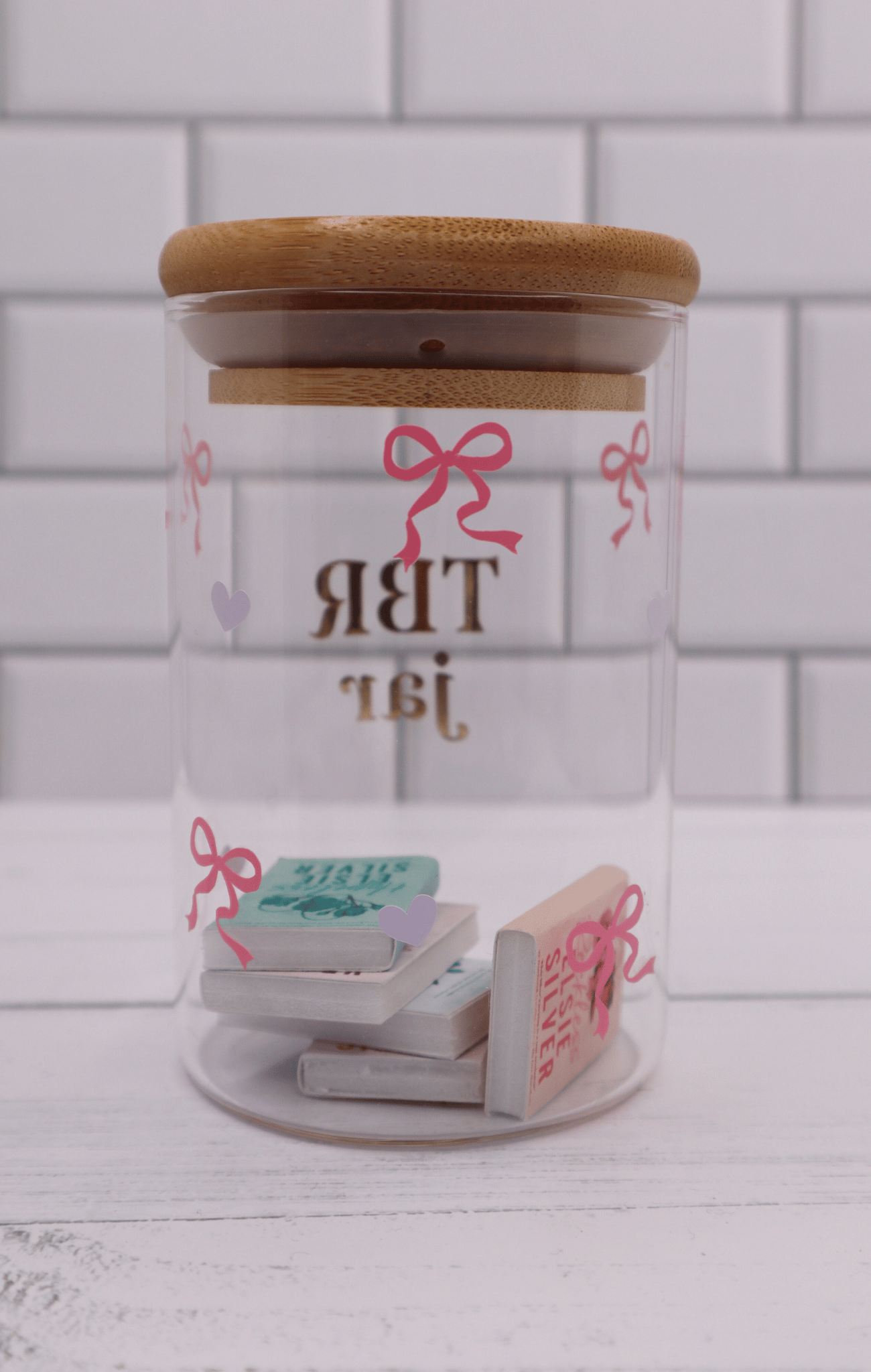 Mini Jar - Pink Bows